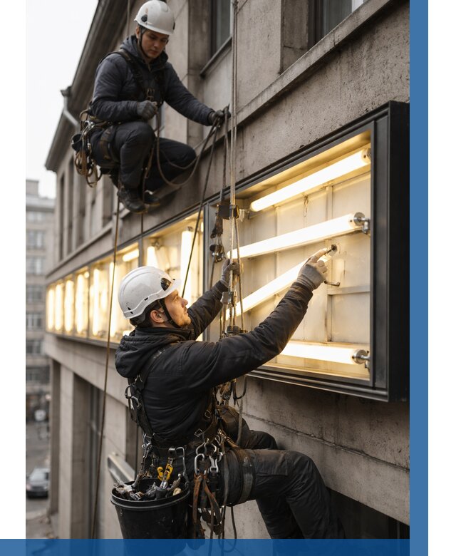 Замена ламп в вывеске в Йошкаре-Ола под ключ от 3579 р. | ВЫСОТНИК-Шкр