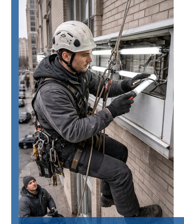 Профессиональная замена ламп в наружной вывеске в Йошкаре-Ола