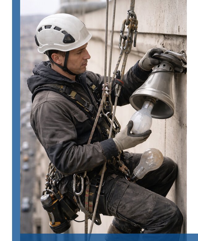 Замена ламп на высоте в Йошкаре-Ола профессионально и быстро