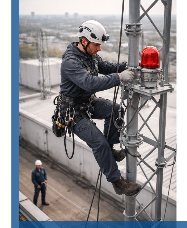 Монтаж заградительных огней и обслуживание объектов в Йошкаре-Ола