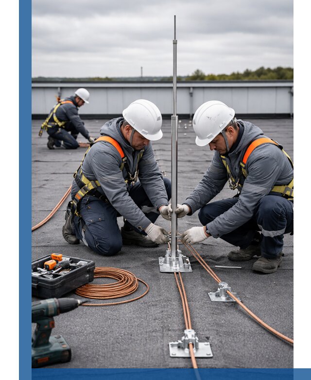 Монтаж молниезащиты на кровле в Йошкаре-Ола под ключ с гарантией