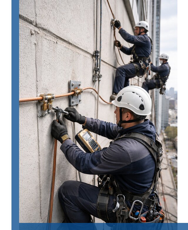 Монтаж системы заземления здания и молниезащиты в Йошкаре-Ола