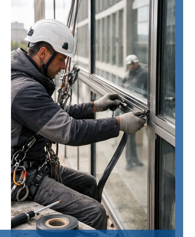 Ремонт витражных конструкций в Йошкаре-Ола от 3579 р. | ВЫСОТНИК-Шкр