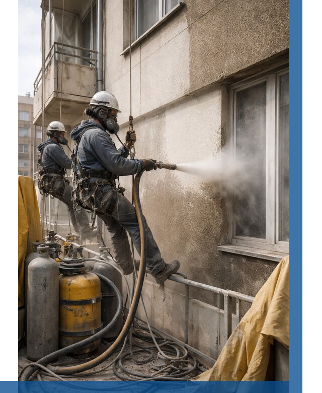 Пескоструйная очистка фасада в Йошкаре-Ола от 665 р. | ВЫСОТНИК-Шкр