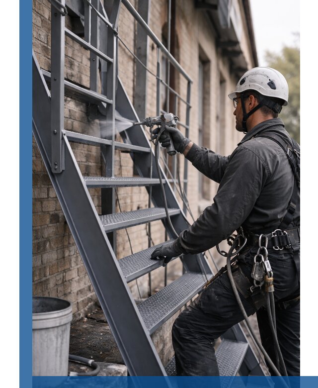 Покраска и антикоррозионная защита пожарных лестниц в Йошкаре-Ола