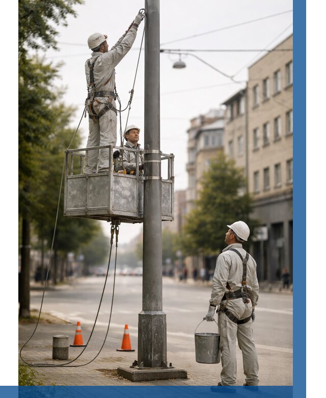 Покраска опор освещения в Йошкаре-Ола от 5113 р. | ВЫСОТНИК-Шкр