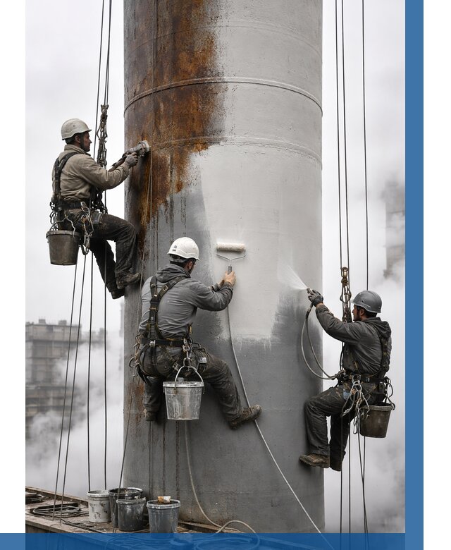 Покраска дымовых труб в Йошкаре-Ола от 8692 р. | ВЫСОТНИК-Шкр