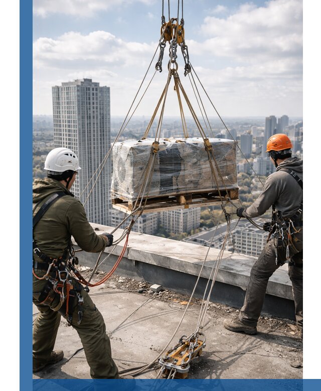 Подъем и монтаж крупногабаритных грузов на крышу в Йошкаре-Ола