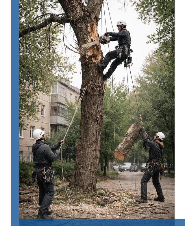 Срочное удаление аварийных деревьев в Йошкаре-Ола с гарантией безопасности