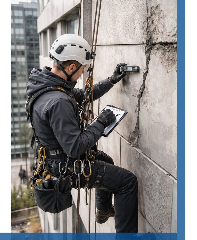 Обследование фасада альпинистами в Йошкаре-Ола от 123 р. | ВЫСОТНИК-Шкр