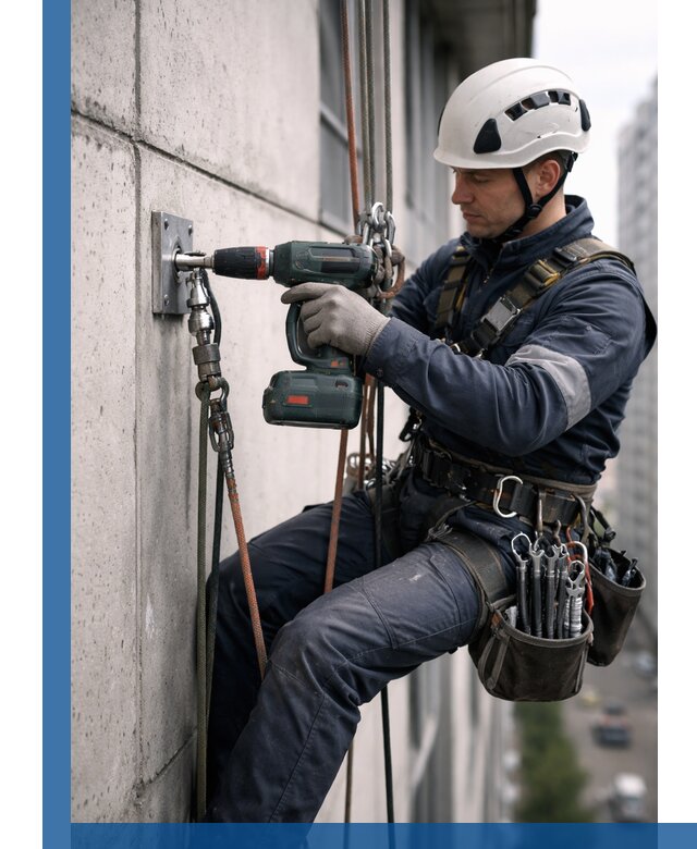 Установка анкерных точек для высотных работ в Йошкаре-Ола