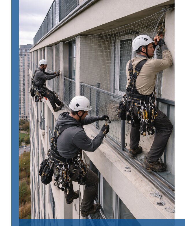 Профессиональный монтаж защитной сетки от птиц в Йошкаре-Ола